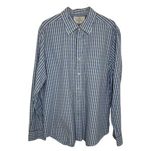 Nautica Men's Sea Voyage Button Down Shirt Blue & White Size XL